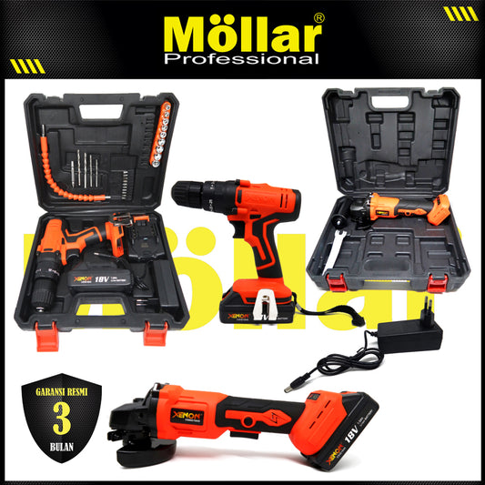 X-1 XENON CDID Bor Impact Cordless 18V 1.5 Ah & CDAG Gerinda Baterai