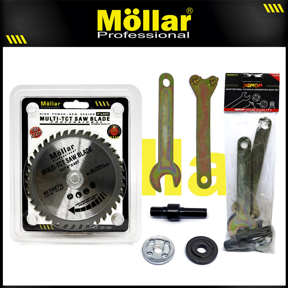 (PAKET) MOLLAR Dudukan Gerinda Braket Holder & Mlr Circular Saw 40 Multi