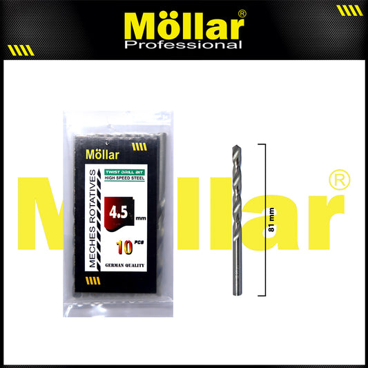 MOLLAR Mata Bor Besi HSS Putih 4.5 mm