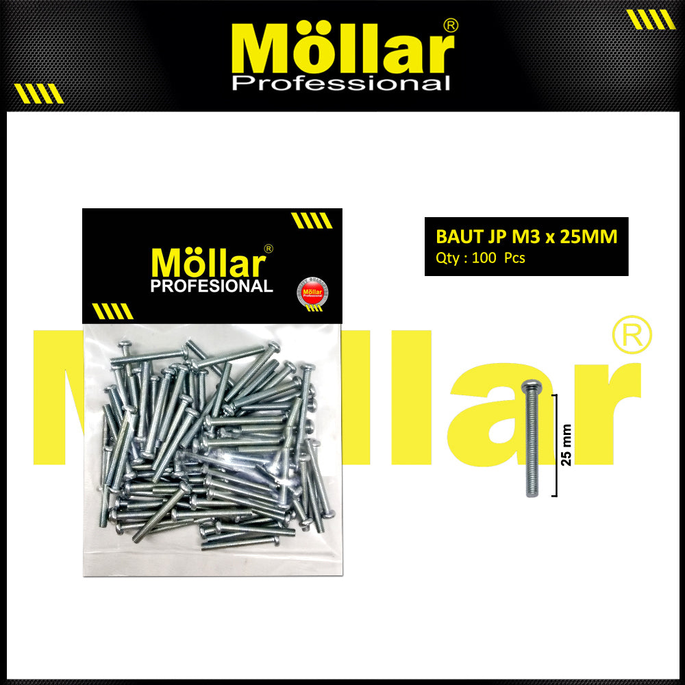 MOLLAR 93-088 Baut JP M3 x 25 - 100 pcs