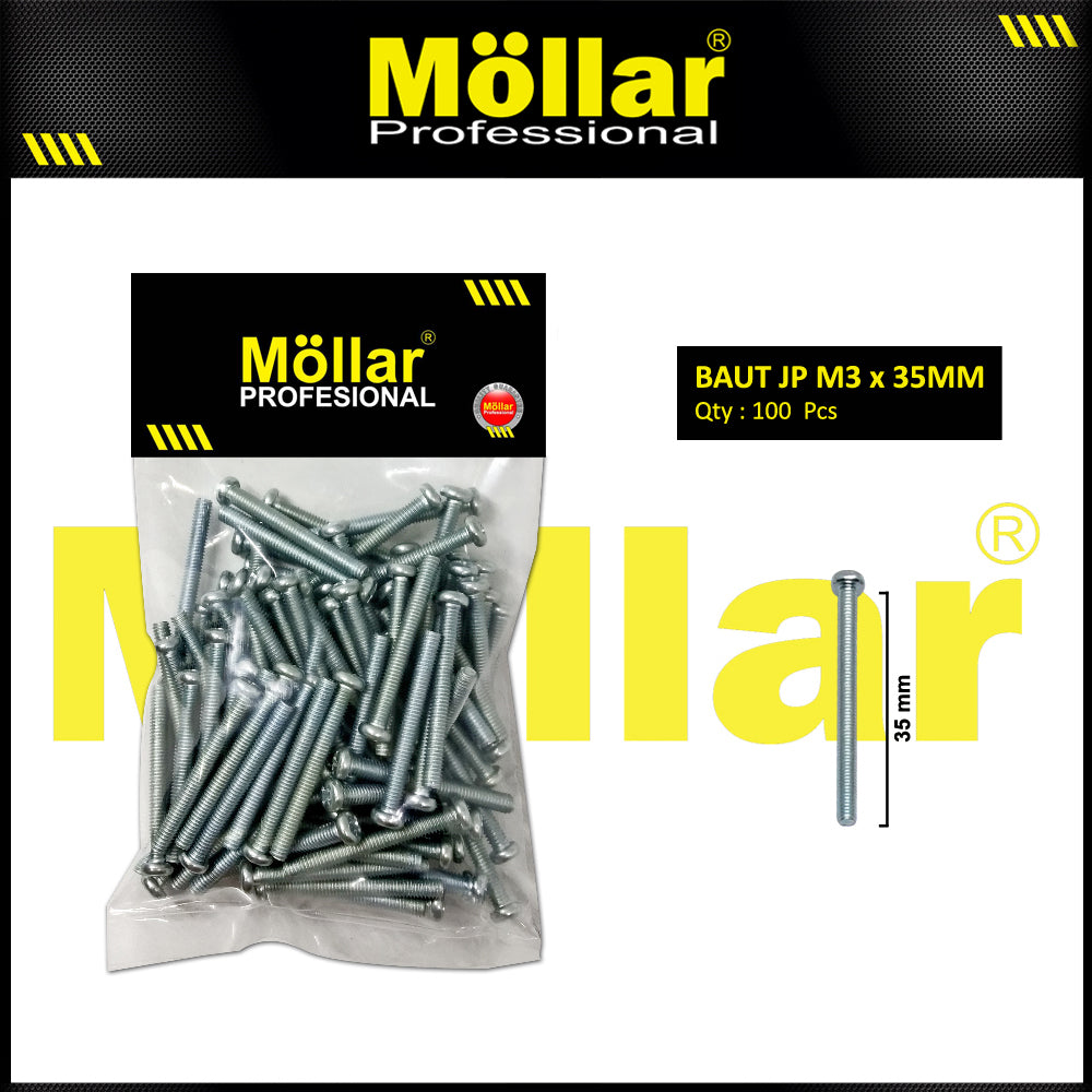 MOLLAR 93-090 Baut JP M3 x 35 - 100 pcs