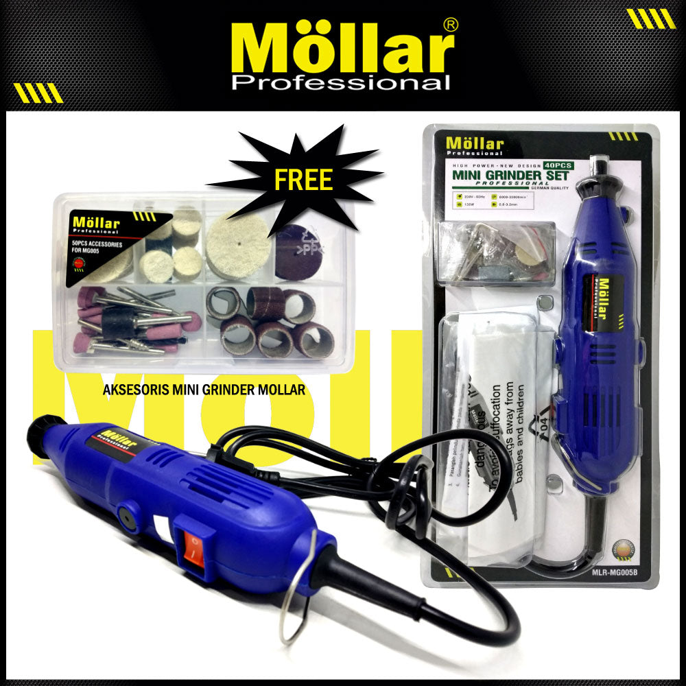 (PAKET) MOLLAR Mini Die Grinder Set 40 Pcs Blister & 50 Pcs Aksesoris Tuner