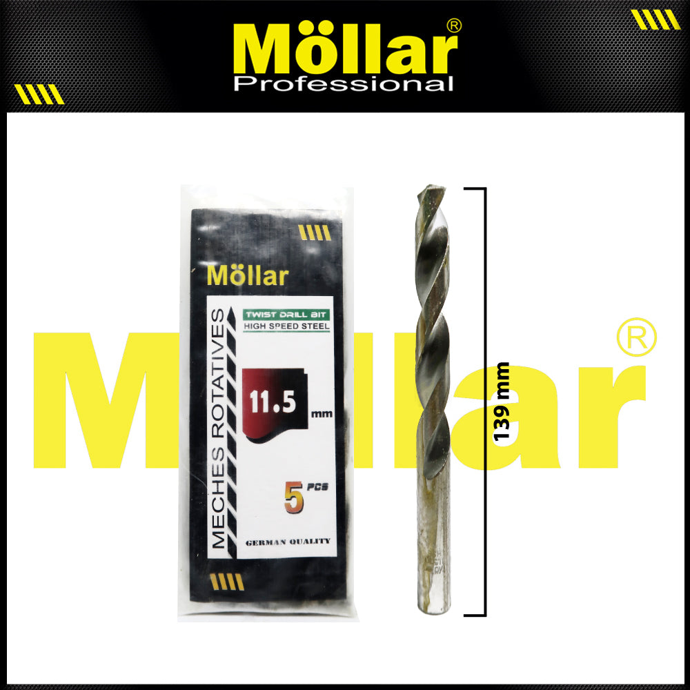 MOLLAR Mata Bor Besi HSS Putih 11.5 mm