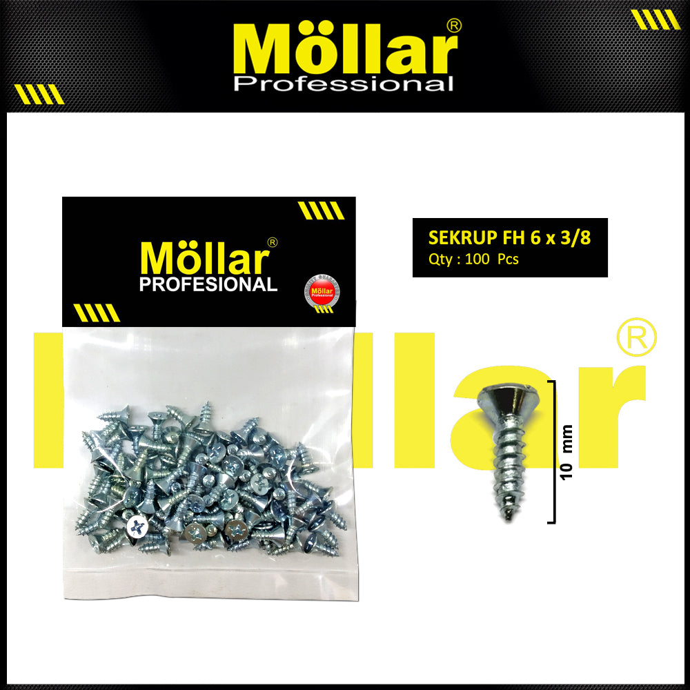 MOLLAR 93-044 Sekrup FH 6 x 3/8 - 100 pcs