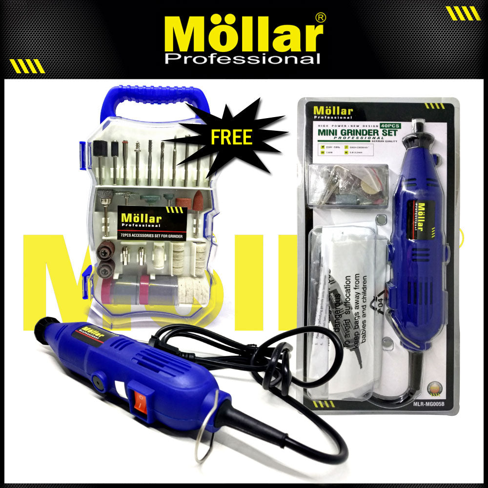 (PAKET) MOLLAR Mini Die Grinder Set 40 Pcs Blister & 186 Pcs Aksesoris Tuner