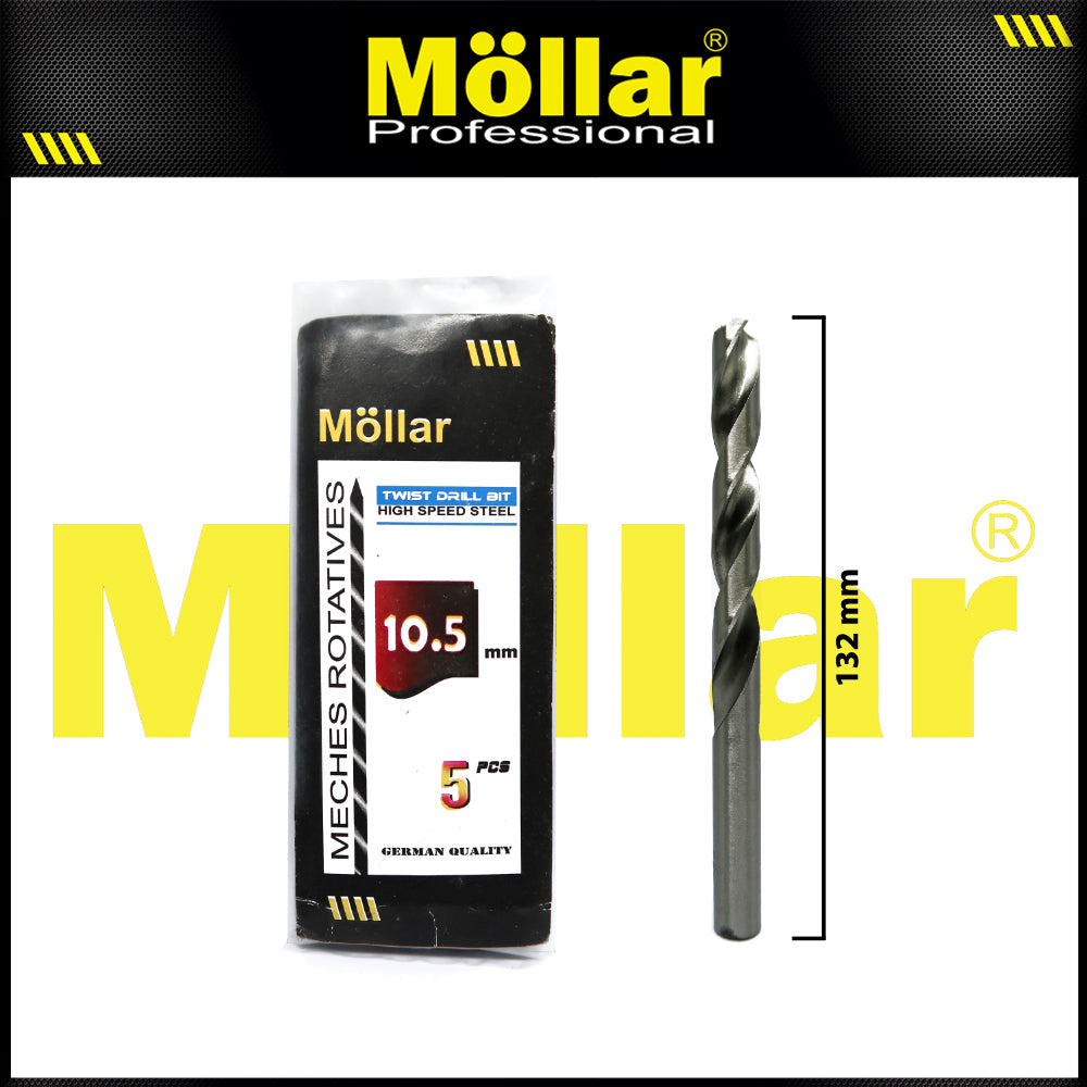 MOLLAR Mata Bor Besi HSS Putih 10.5 mm