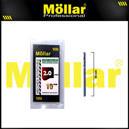 MOLLAR Mata Bor Besi HSS Putih 2 mm