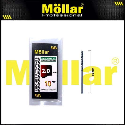 MOLLAR Mata Bor Besi HSS Putih 2 mm