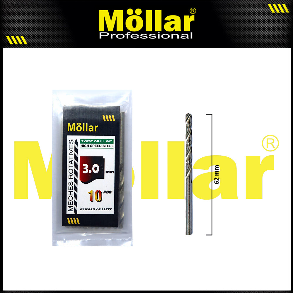 MOLLAR Mata Bor Besi HSS Putih 3 mm