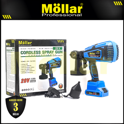 MOLLAR CSG451 Mesin Semprot Cat Baterai 20V / Cordless Cordless Spray Gun HVLP