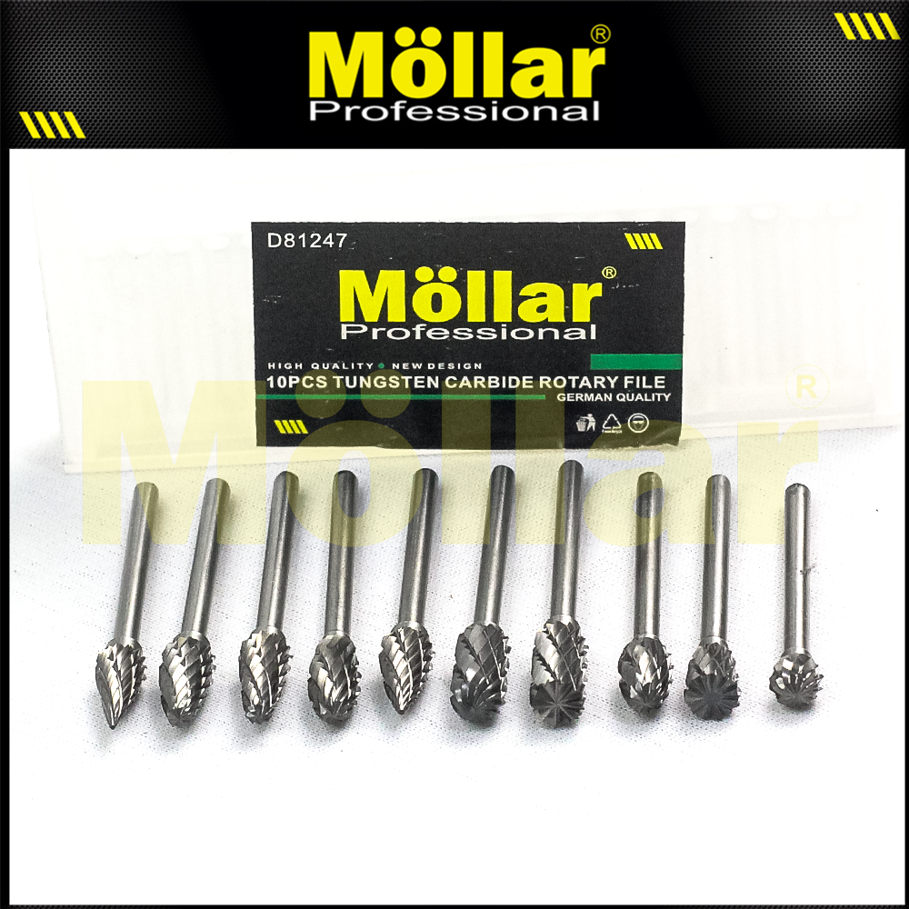 MOLLAR D81247 Mata Bor Tuner Set 10 pcs / TCT Rotary File