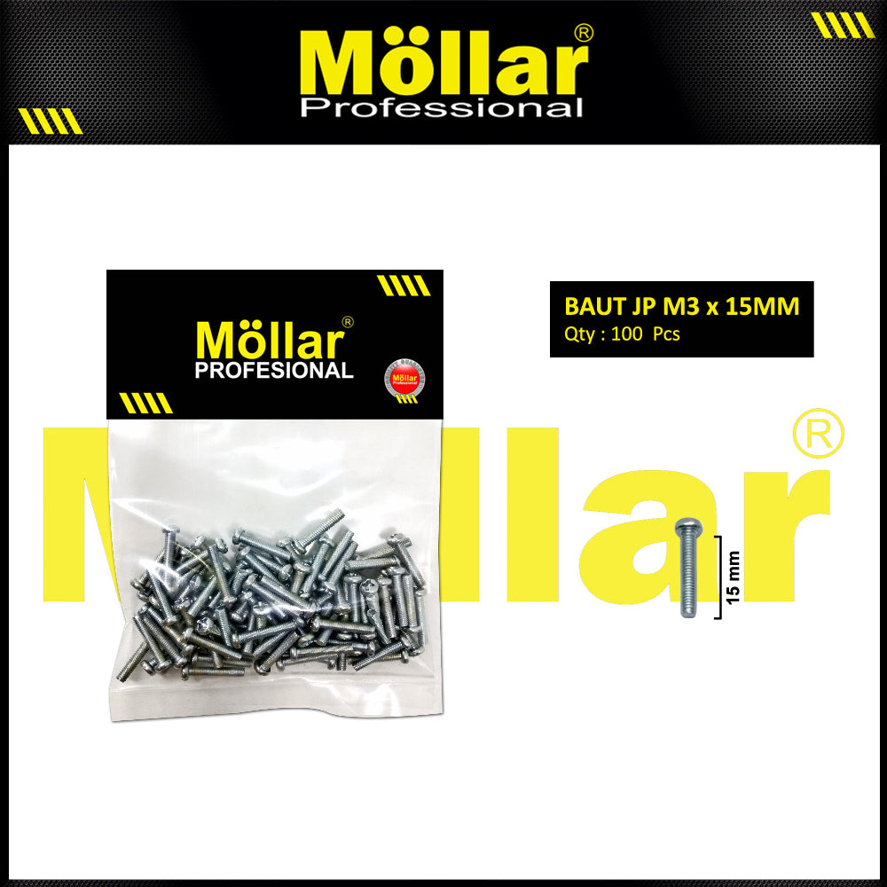 MOLLAR 93-086 Baut JP M3 x 15 - 100 pcs