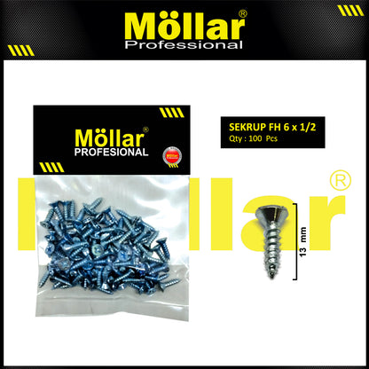 MOLLAR 93-045 Sekrup FH 6 x 1/2 - 100 pcs