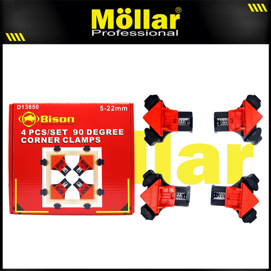 BISON D13850 Klem Sudut Siku 90 Derajat Set 4 pcs 5-22 mm