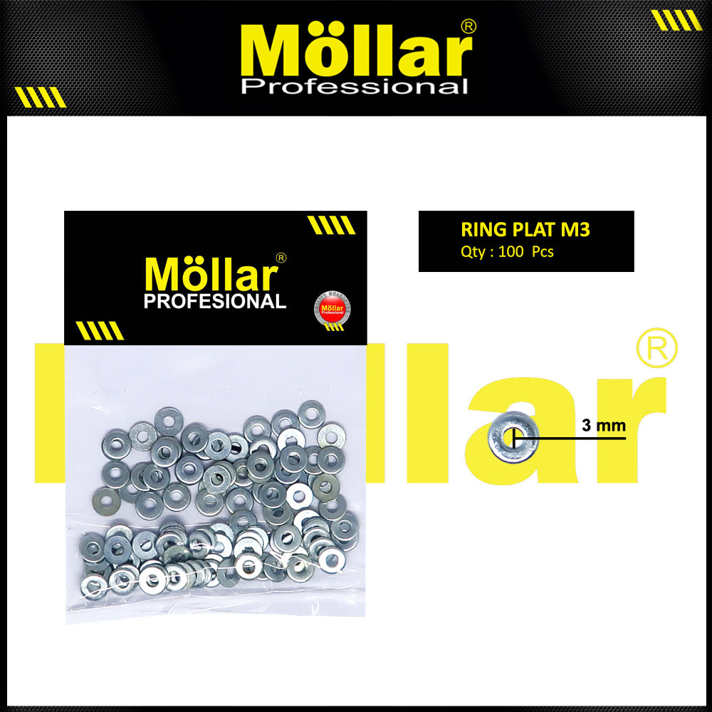 MOLLAR 93-070 Ring Plat M3 - 100 pcs