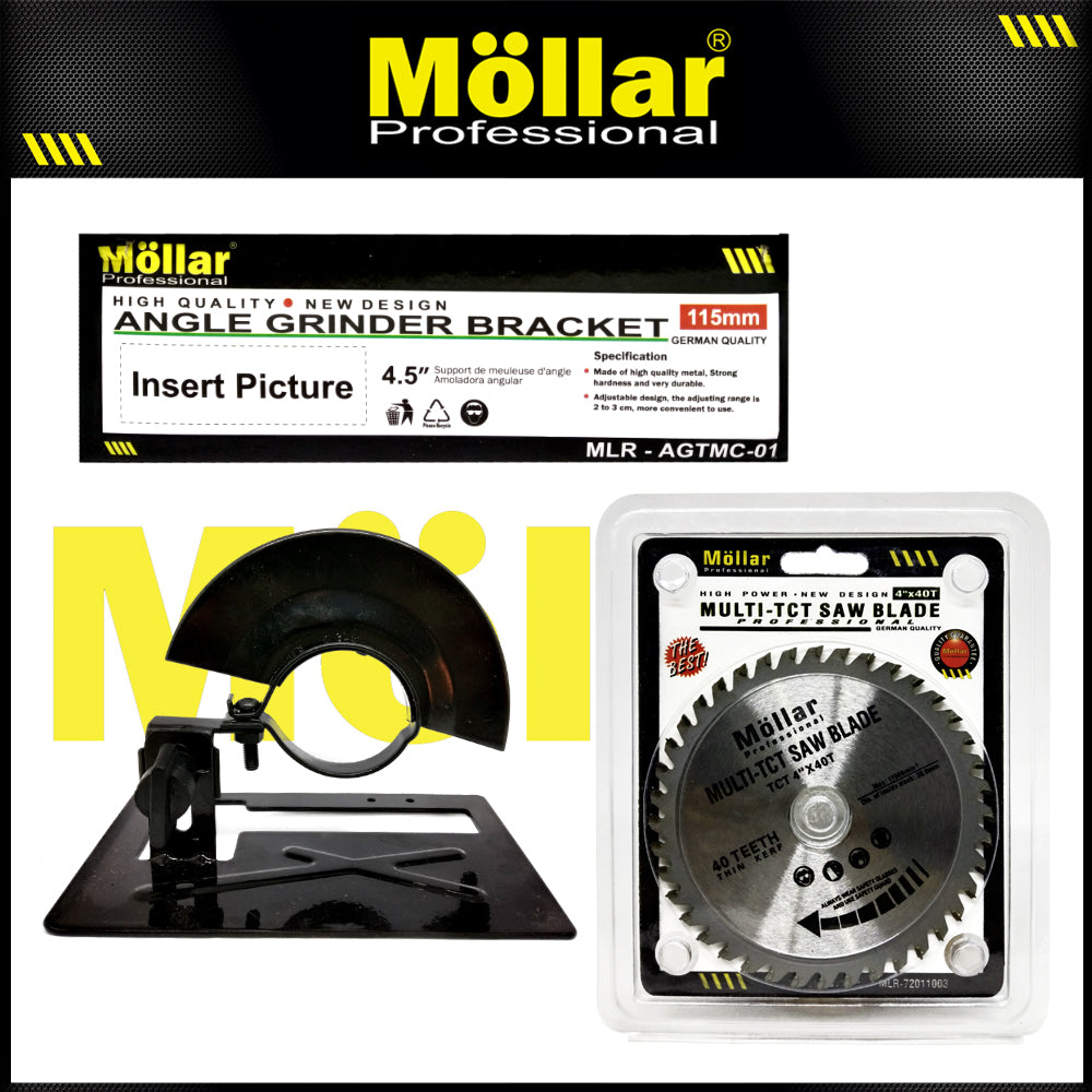 (PAKET) MOLLAR Dudukan Gerinda Braket Holder & Mlr Circular Saw 40 Multi