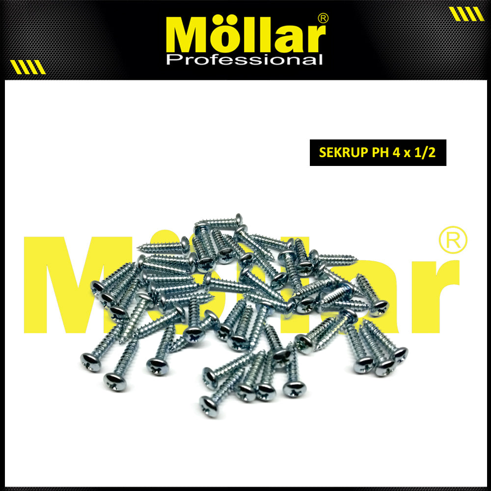 MOLLAR 93-016 Sekrup PH 4 x 1/2 - 100 pcs
