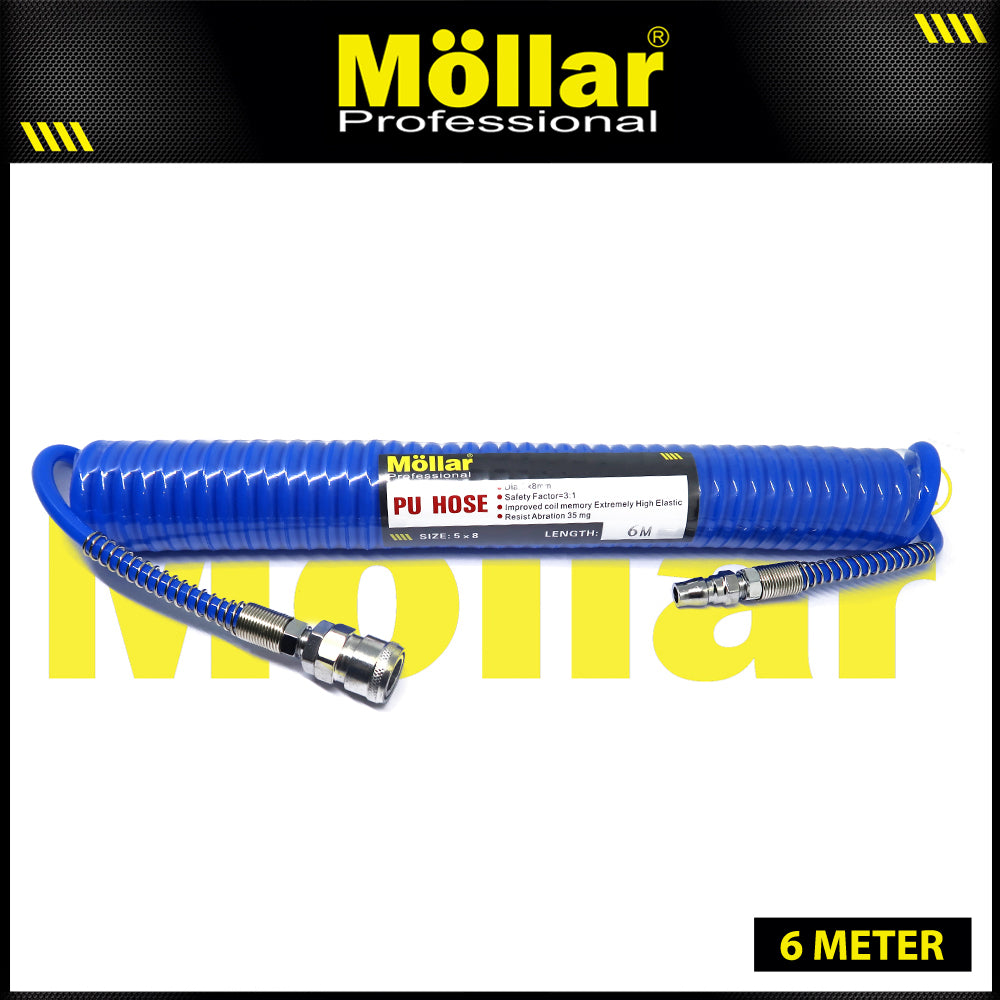 MOLLAR Selang Spiral 6 meter Biru 8 x 5 mm / Selang Recoil