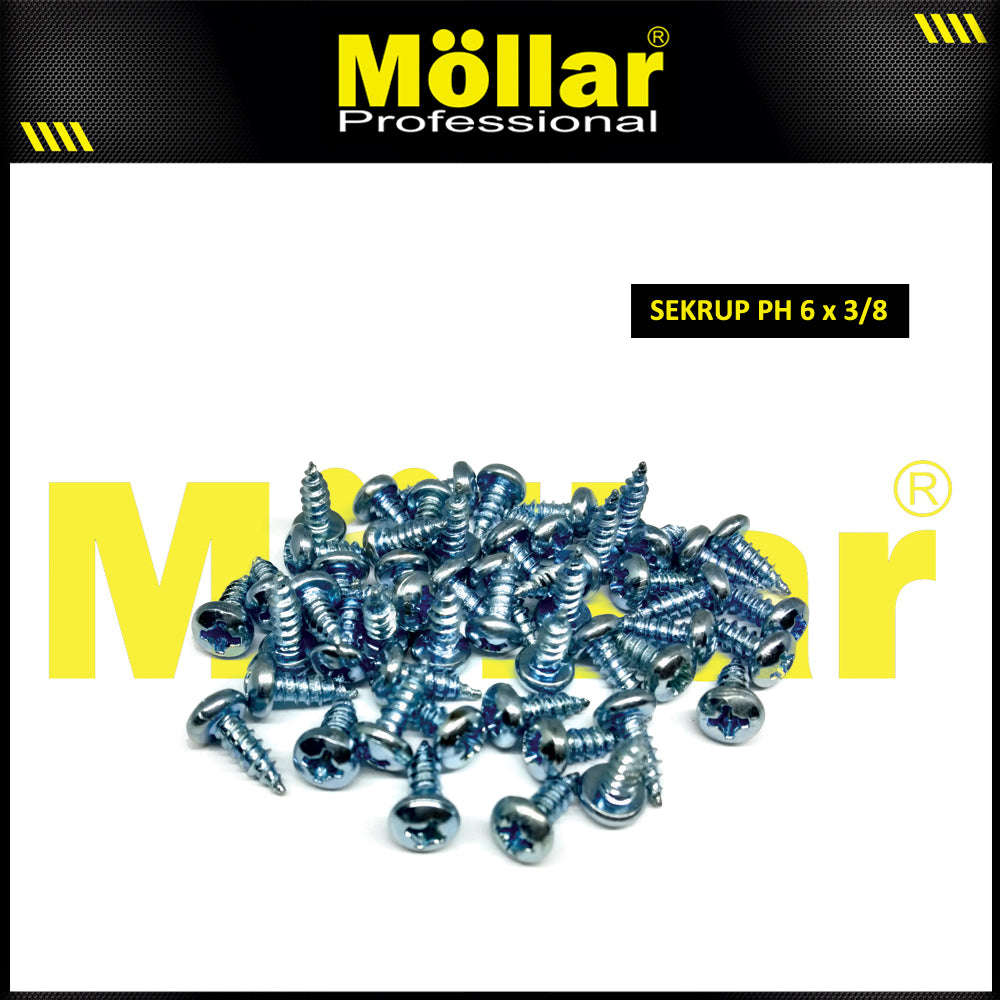 MOLLAR 93-020 Sekrup PH 6 x 3/8 - 100 pcs