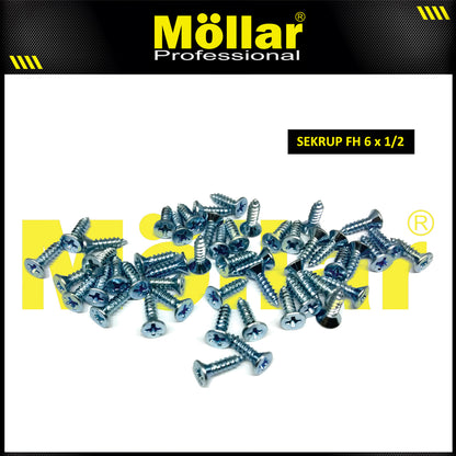 MOLLAR 93-045 Sekrup FH 6 x 1/2 - 100 pcs