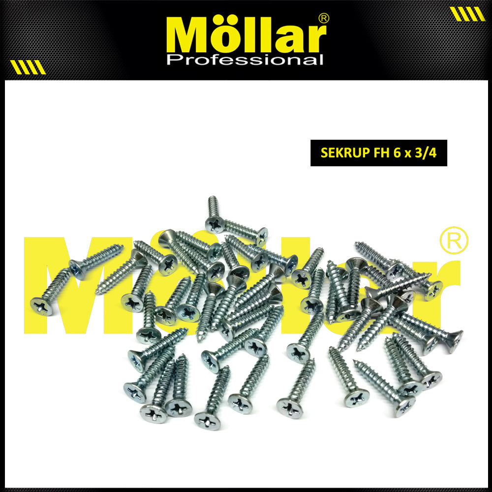 MOLLAR 93-047 Sekrup FH 6 x 3/4 - 100 pcs