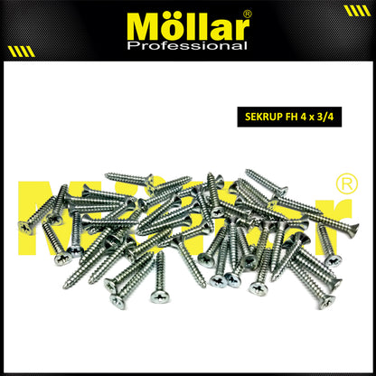 MOLLAR 93-042 Sekrup FH 4 x 3/4 - 100 pcs