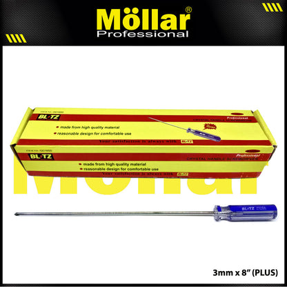 BLITZ Obeng Radio 8 Inch X 3 Mm Plus (+) Panjang 20 Cm - 1 Pak 24 pcs