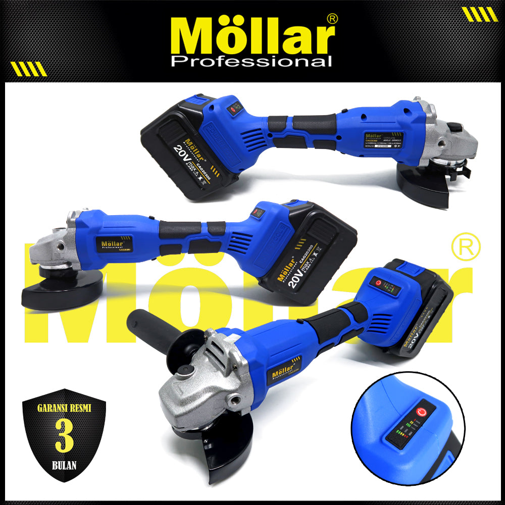 Mollar Rasmi MOLLAR CAG20300 Mesin Gerinda Baterai 20V / Brushless Cordless Grinder ...