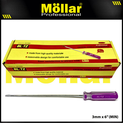 BLITZ Obeng Radio 6 Inch X 3 Mm Minus (-) Panjang 15 Cm - 1 Pak 24 pcs