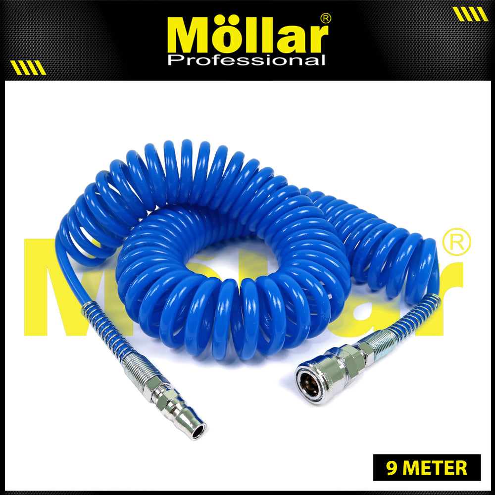 MOLLAR Selang Spiral 9 meter Biru 8 x 5 mm / Selang Recoil