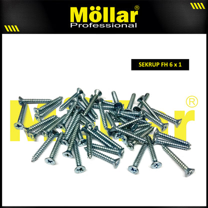 MOLLAR 93-048 Sekrup FH 6 x 1 - 100 pcs