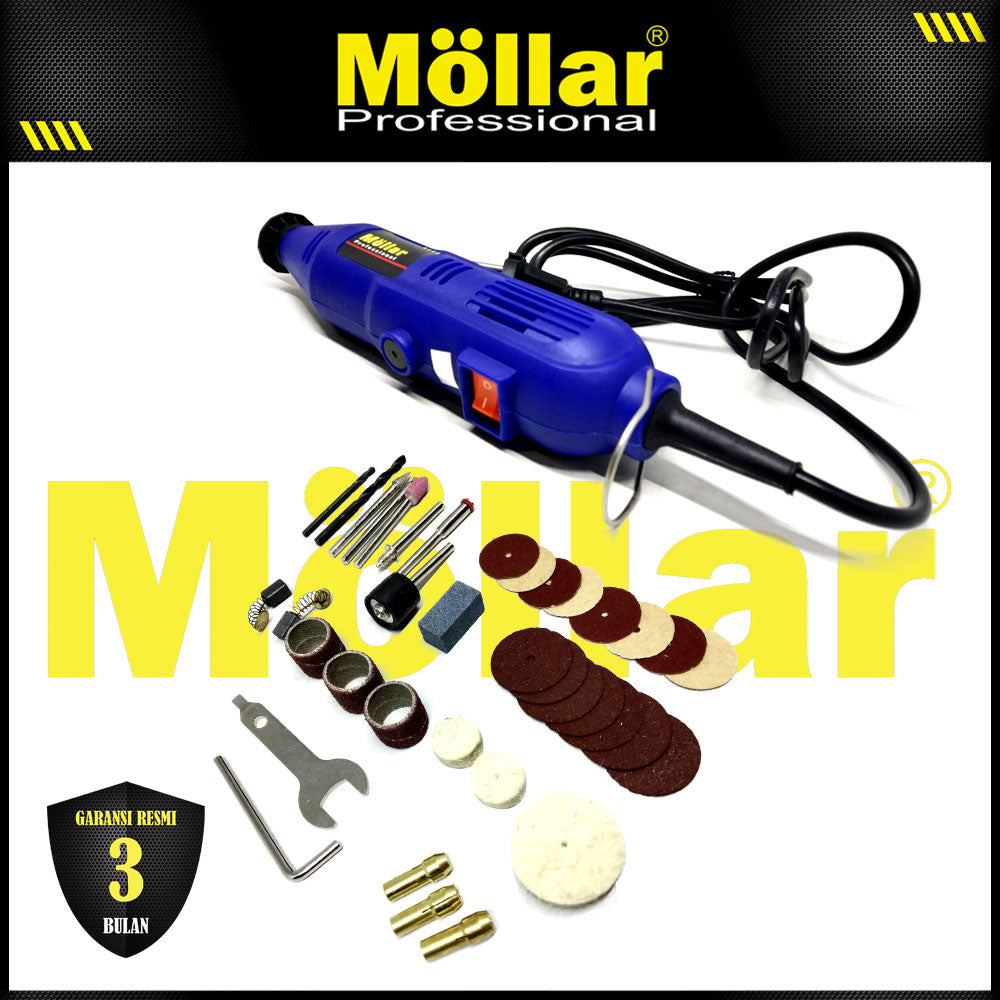 (PAKET) MOLLAR Mini Die Grinder Set 40 Pcs Blister & 50 Pcs Aksesoris Tuner