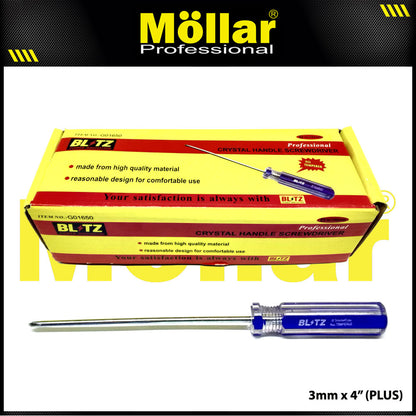 BLITZ Obeng Radio 4 Inch X 3 Mm Plus (+) Panjang 10 Cm - 1 Pak 24 pcs