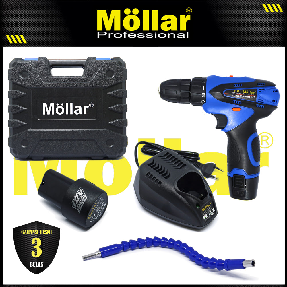 MOLLAR CDD585 Mesin Bor Baterai Aksesoris 12V / Cordless Drill
