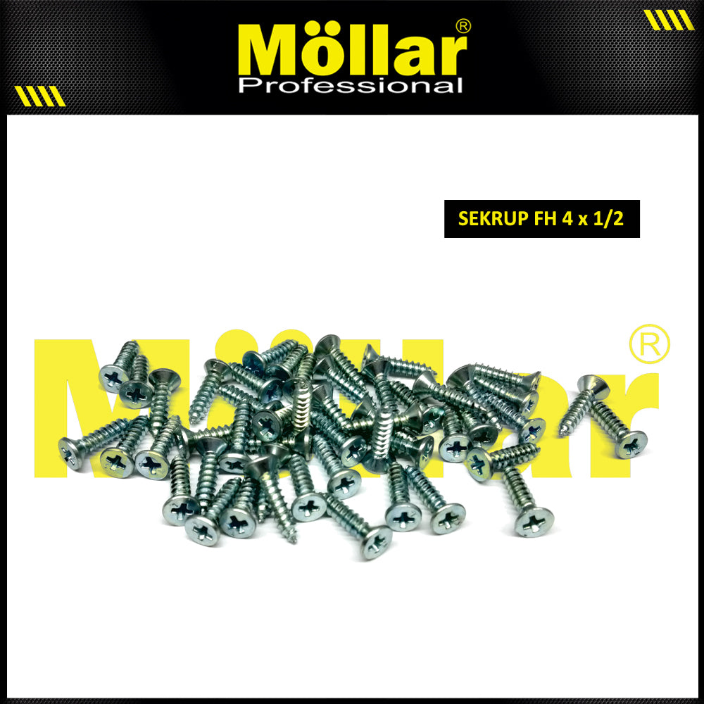 MOLLAR 93-040 Sekrup FH 4 x 1/2 - 100 pcs