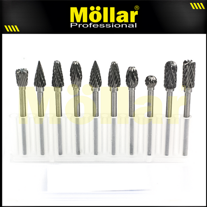 MOLLAR D81247 Mata Bor Tuner Set 10 pcs / TCT Rotary File