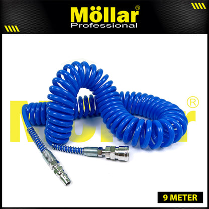 MOLLAR Selang Spiral 9 meter Biru 8 x 5 mm / Selang Recoil