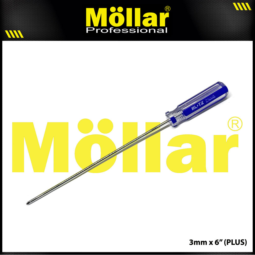 BLITZ Obeng Radio 6 Inch X 3 Mm Plus (+) Panjang 15 Cm - 1 Pak 24 pcs