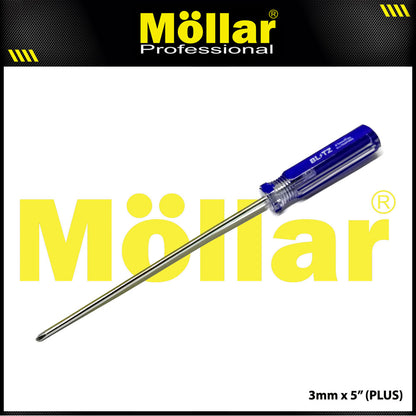 BLITZ Obeng Radio 5 Inch X 3 Mm Plus (+) Panjang 12.5 Cm 1 Pak 24 pcs