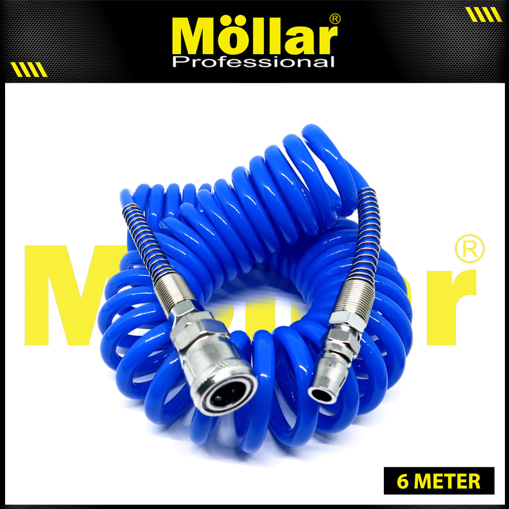 MOLLAR Selang Spiral 6 meter Biru 8 x 5 mm / Selang Recoil
