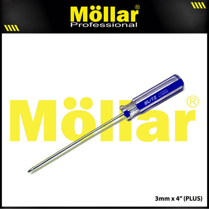 BLITZ Obeng Radio 4 Inch X 3 Mm Plus (+) Panjang 10 Cm - 1 Pak 24 pcs