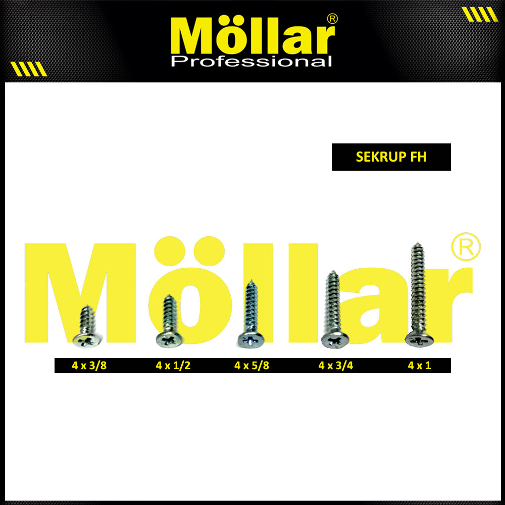 MOLLAR 93-040 Sekrup FH 4 x 1/2 - 100 pcs