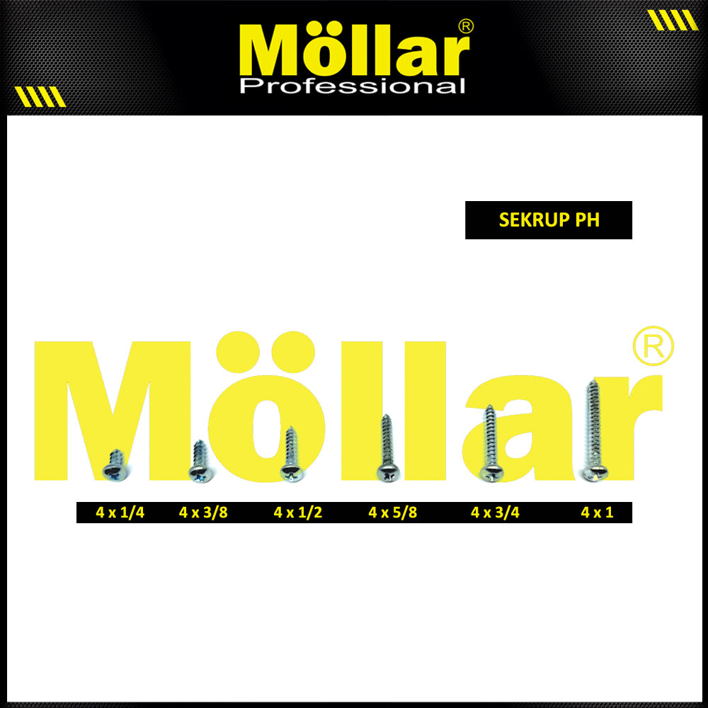 MOLLAR 93-018 Sekrup PH 4 x 3/4 - 100 pcs
