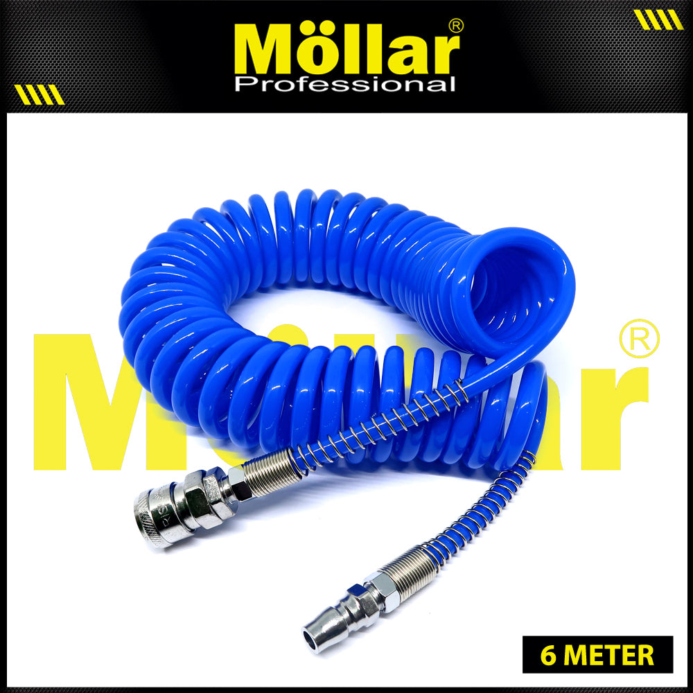 MOLLAR Selang Spiral 6 meter Biru 8 x 5 mm / Selang Recoil