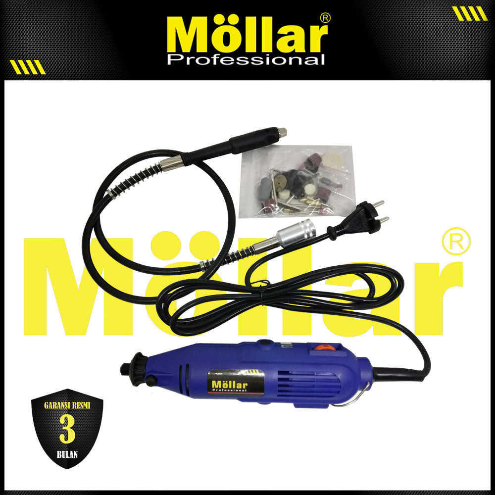 (PAKET) MOLLAR Mini Die Grinder Bor Set 40 Pcs Box & 40 Pcs Aksesoris Tuner