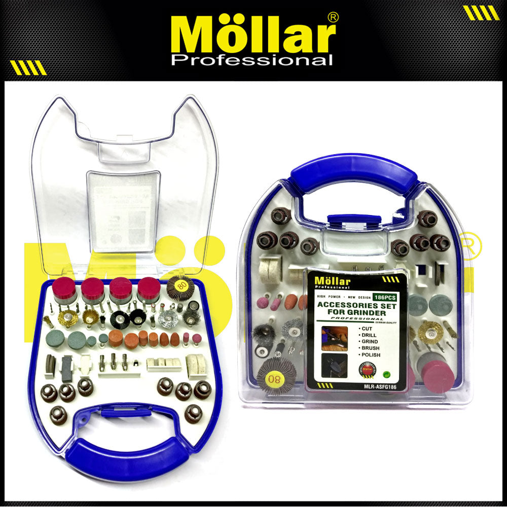 (PAKET) MOLLAR MG007 Mini Die Grinder Set & 186 Pc Aksesoris Bor Gerinda Tuner