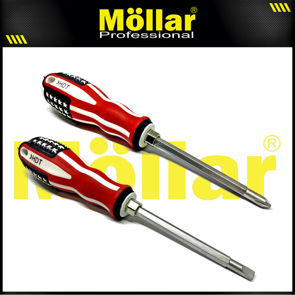 (PAKET) BISON 8-19 Mm Kunci Ring Pas Set 8 Pcs + Hdt Obeng Bendera Bolak Balik