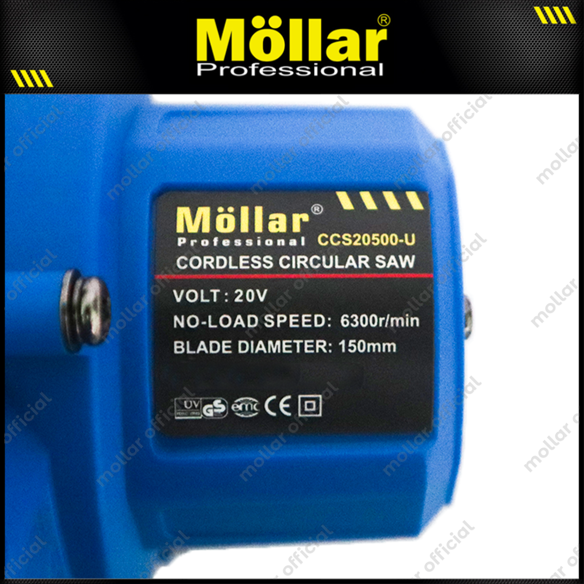 MOLLAR CCS20500-U POLOSAN Cordless Circular Saw 6" 20V Tanpa Baterai & Charger