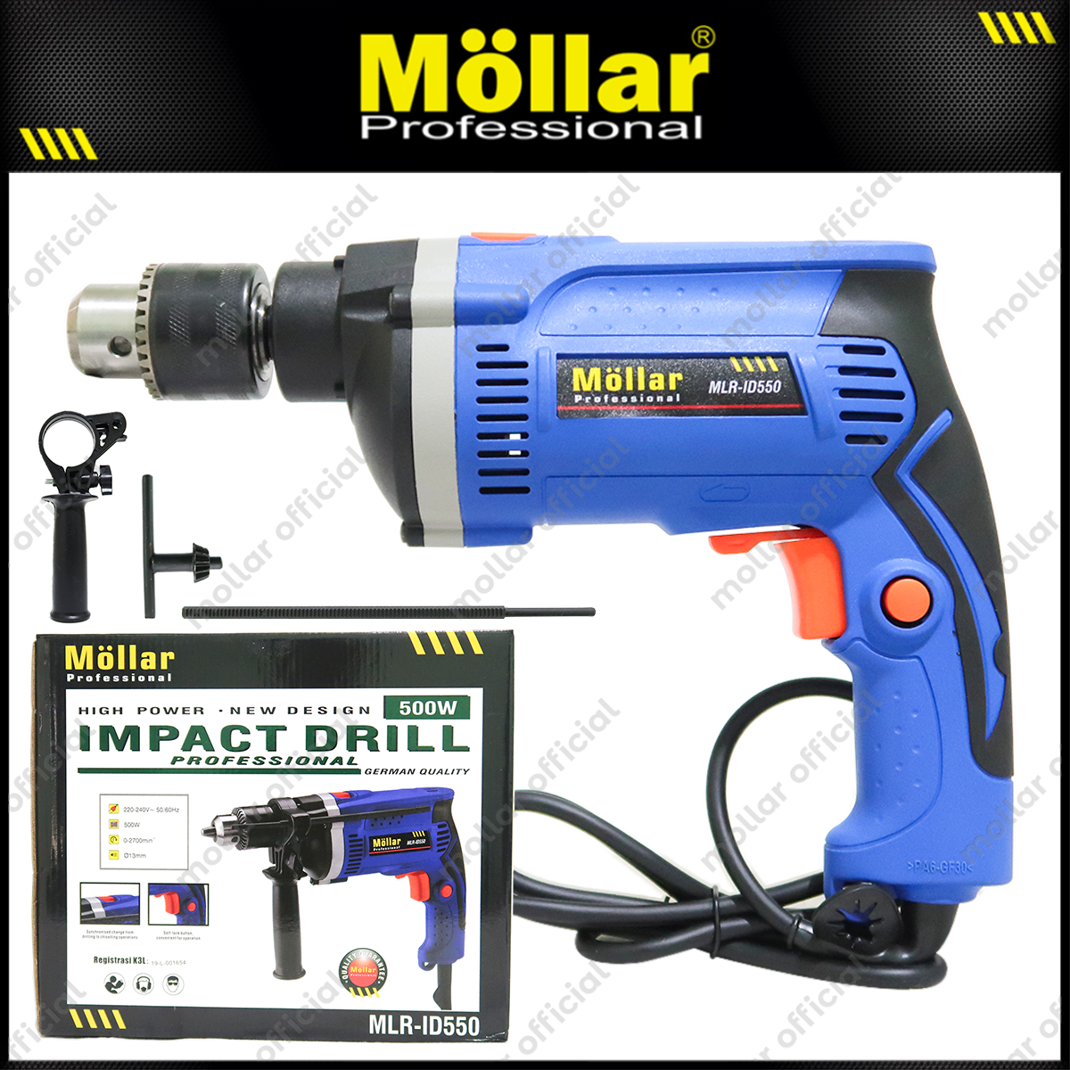 MOLLAR ID550 Mesin Bor Beton Listrik 13 mm / Impact Drill