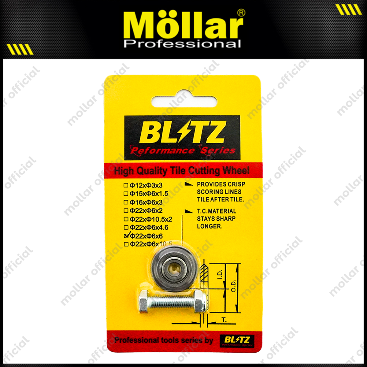 BLITZ Mata Pisau Meja Potong Keramik Bulat 22 x 6 x 6 mm